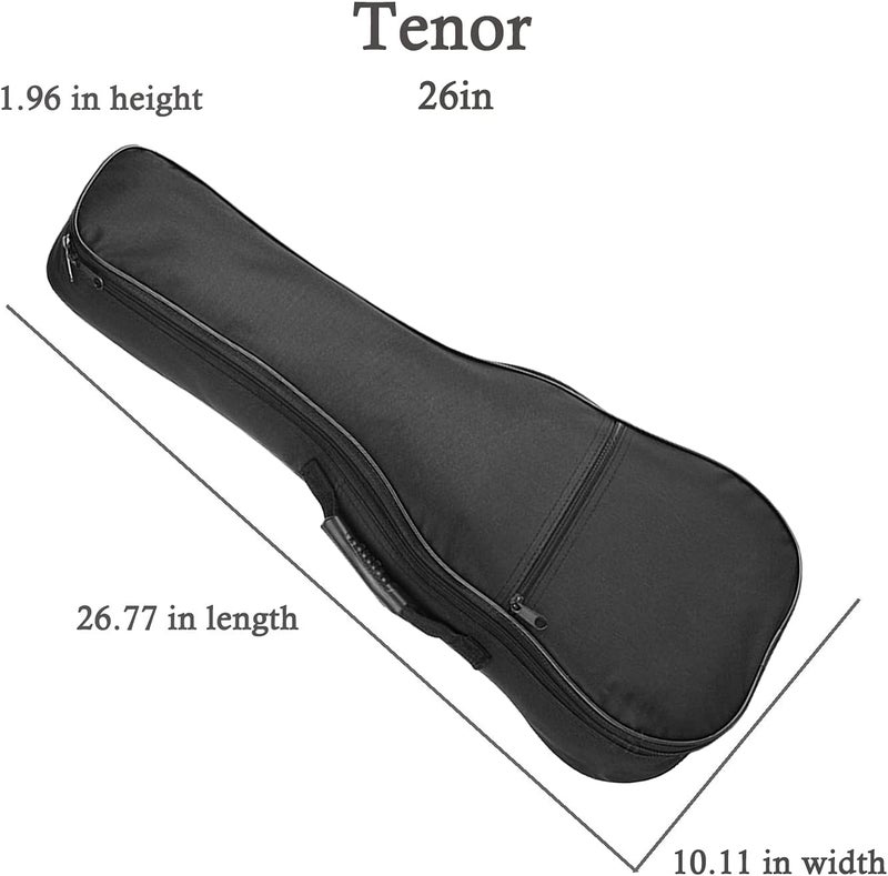 Farcaya Tenor Ukulele Case Bag 26 in Soft Uke Backpack for Gig with Adjustable Dual Shoulder Straps 0.2 inch Sponge Padding Protective Waterproof Oxford (Black, 26inch) - Image 4